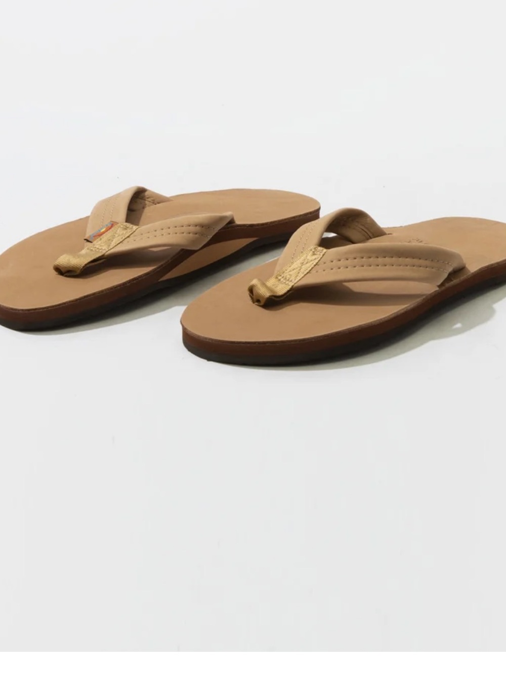 Rainbow Men's Tan Flip-Flop Sandals - Padded Thong Straps